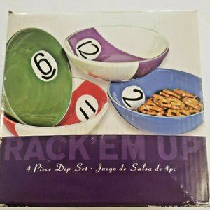 Clay Art Rack 'Em Up Pool Billiards 4 Chip Dip